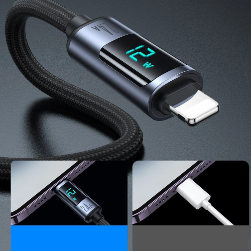 Kup Kabel Joyroom S-AL012A16 Lightning/USB-A 2.4A 1.2m LED display czarny - JYR750 - {ean13} - Sklep Home Screen