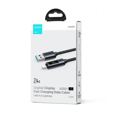 Kup Kabel Joyroom S-AL012A16 Lightning/USB-A 2.4A 1.2m LED display czarny - JYR750 - {ean13} - Sklep Home Screen