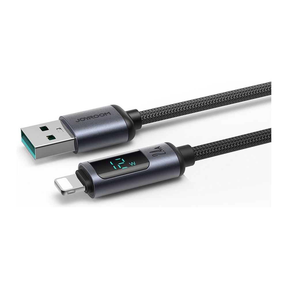 Kabel Joyroom S-AL012A16 Lightning/USB-A 2.4A 1.2m LED display czarny