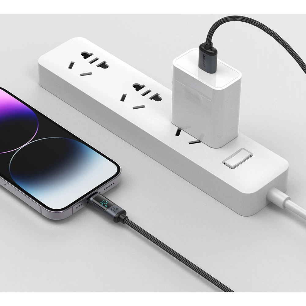 Kabel Joyroom S-AL012A16 Lightning/USB-A 2.4A 1.2m LED display czarny