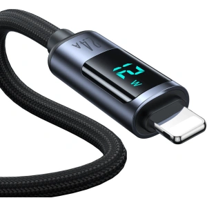 Kabel Joyroom S-AL012A16 Lightning/USB-A 2.4A 1.2m LED displej černý