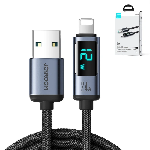 Kup Kabel Joyroom S-AL012A16 Lightning/USB-A 2.4A 1.2m LED display czarny - JYR750 - {ean13} - Sklep Home Screen
