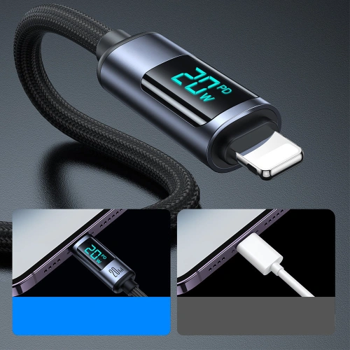 Kup Kabel Joyroom S-CL020A16 Lightning/USB-C 20W 1.2m LED display czarny - JYR751 - {ean13} - Sklep Home Screen