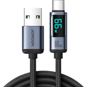 Joyroom 1.2m Kabel S-AC066A16 USB-C/USB-A 66W LED-Display schwarz