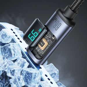 Kabel Joyroom S-AC066A16 USB-C/USB-A 66W 1.2m LED display czarny