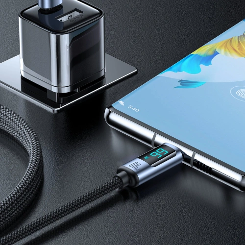 Kup Kabel Joyroom S-AC066A16 USB-C/USB-A 66W 1.2m LED display czarny - JYR752 - {ean13} - Sklep Home Screen