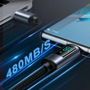 Kabel Joyroom S-AC066A16 USB-C/USB-A 66W 1.2m LED displej černý