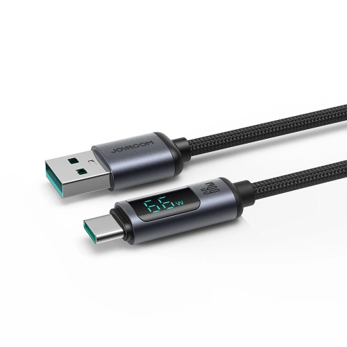 Kup Kabel Joyroom S-AC066A16 USB-C/USB-A 66W 1.2m LED display czarny - JYR752 - {ean13} - Sklep Home Screen