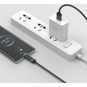Kabel Joyroom S-AC066A16 USB-C/USB-A 66W 1.2m LED display czarny