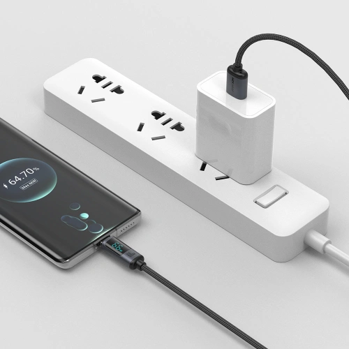 Kup Kabel Joyroom S-AC066A16 USB-C/USB-A 66W 1.2m LED display czarny - JYR752 - {ean13} - Sklep Home Screen