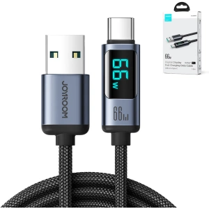 Kabel Joyroom S-AC066A16 USB-C/USB-A 66W 1.2m LED display czarny