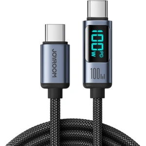 Kabel Joyroom S-CC100A16 USB-C/USB-C 100W 1.2m LED display czarny