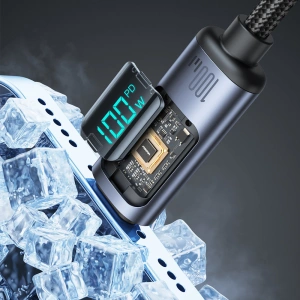 Joyroom S-CC100A16 USB-C/USB-C Cable 100W 1.2m LED display black
