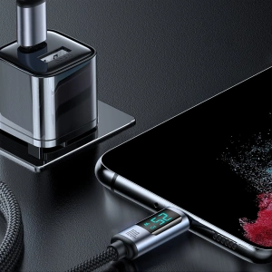 Kabel Joyroom S-CC100A16 USB-C/USB-C 100W 1.2m LED display czarny