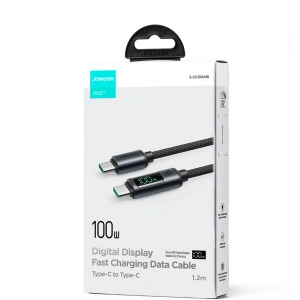 Kabel Joyroom S-CC100A16 USB-C/USB-C 100W 1.2m LED display czarny