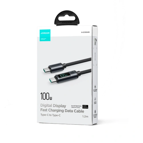 Kup Joyroom 1.2m Kabel S-CC100A16 USB-C/USB-C 100W LED-Display schwarz - JYR753 - {ean13} - Sklep Home Screen