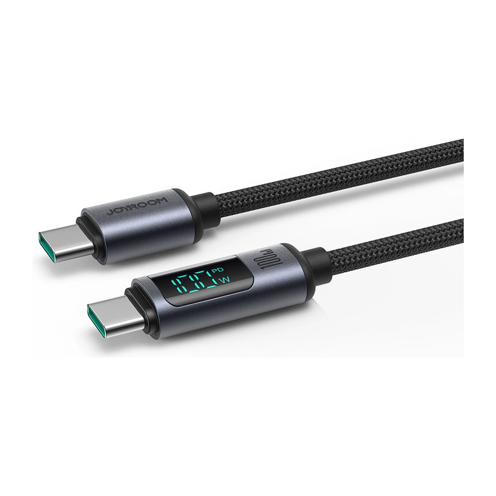 Kabel Joyroom S-CC100A16 USB-C/USB-C 100W 1.2m LED display czarny