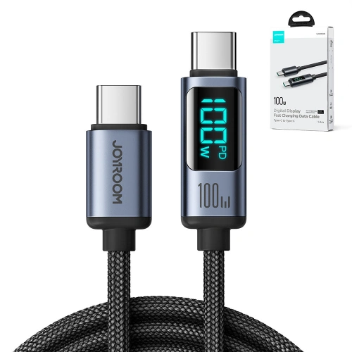 Kup Joyroom 1.2m Kabel S-CC100A16 USB-C/USB-C 100W LED-Display schwarz - JYR753 - {ean13} - Sklep Home Screen