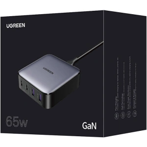 Ładowarka sieciowa UGREEN CD327 Nexode, 2x USB-C, 2x USB-A, GaN, 65W (szary)