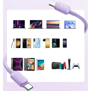 Joyroom Cablu S-CC100A14 USB-C/USB-C 100W 1,2 m violet