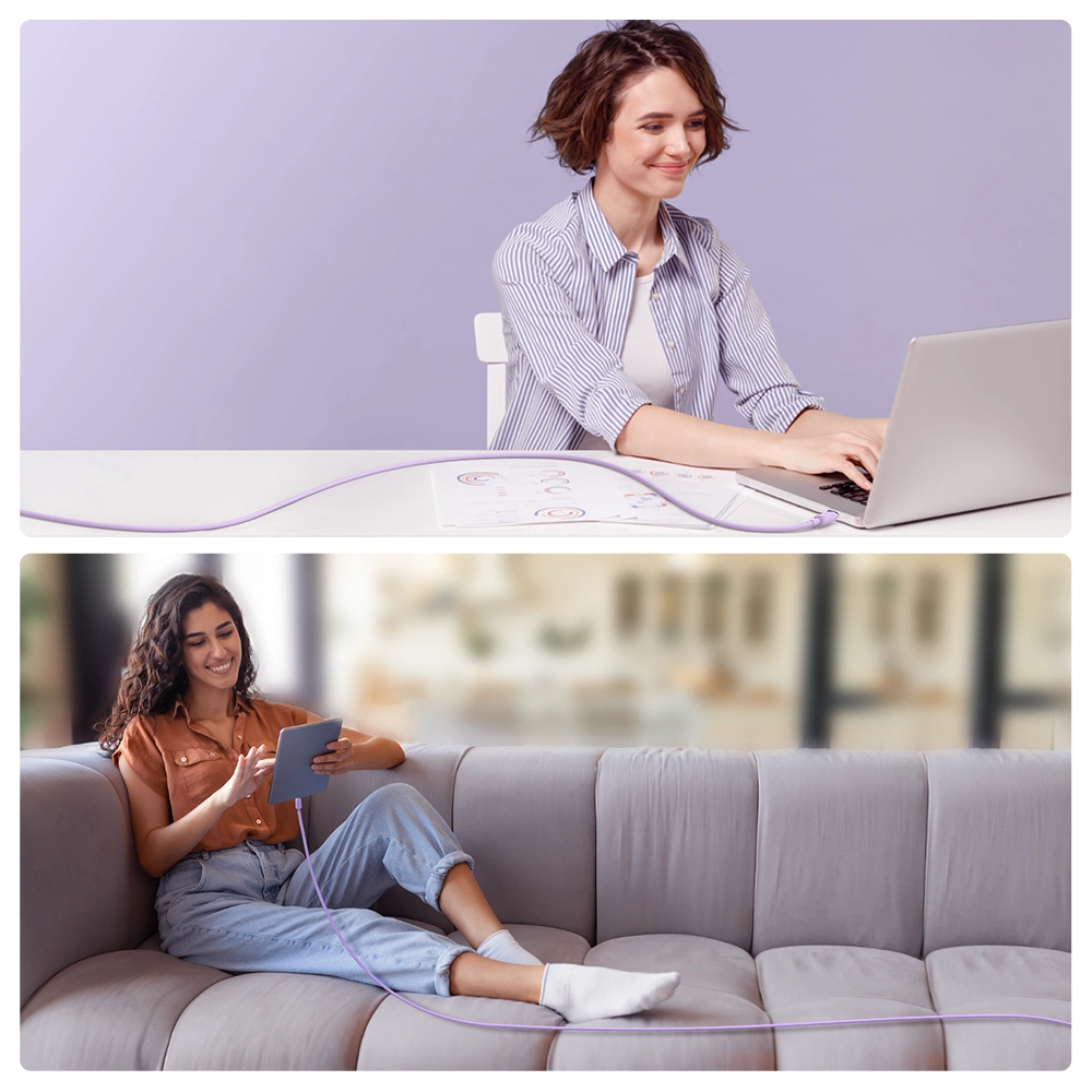 Kabel Joyroom S-CC100A14 USB-C/USB-C 100W 1,2 m fioletowy