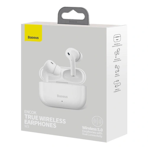 Buy Baseus Encok W3 TWS Earphones Bluetooth 5.0 (white) - BSU4390 - {ean13} - Home Screen Store Europe