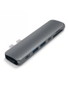 Satechi HUB-Adapter Pro Hub Adapter mit dualem USB-C an MacBook (2x USB-C, 2x USB-A, 4K HDMI, micro/SD-Kartenleser) (spacegrau)