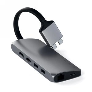 Kup Satechi Adapter HUB USB-C Dual Multimedia Adapter für MacBook mit USB-C PD 60W, 2x USB-A, 2x HDMI 4K - STH69 - {ean13} - Sklep Home Screen