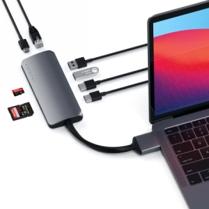Kup Satechi Adapter HUB USB-C Dual Multimedia Adapter für MacBook mit USB-C PD 60W, 2x USB-A, 2x HDMI 4K - STH69 - {ean13} - Sklep Home Screen
