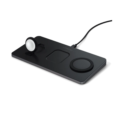 Kup Ładowarka bezprzewodowa magnetyczna Satechi Trio Wireless Charging Pad (Apple Watch 2,5W, AirPods 5W, iPhone 7,5W) - STH71 - {ean13} - Sklep Home Screen