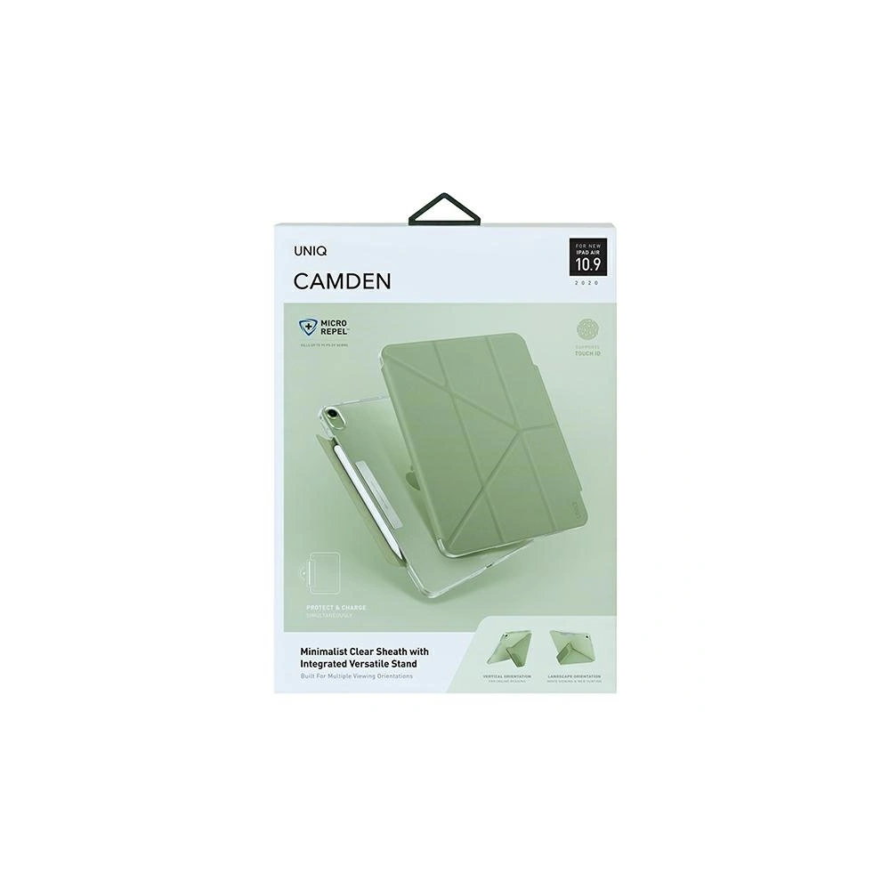 [OUTLET] Etui UNIQ Camden Apple iPad Air 10.9 2020/2022 (4. i 5. generacji) / iPad Air 11 2024 (6. generacji) zielony/sage green Antimicrobial