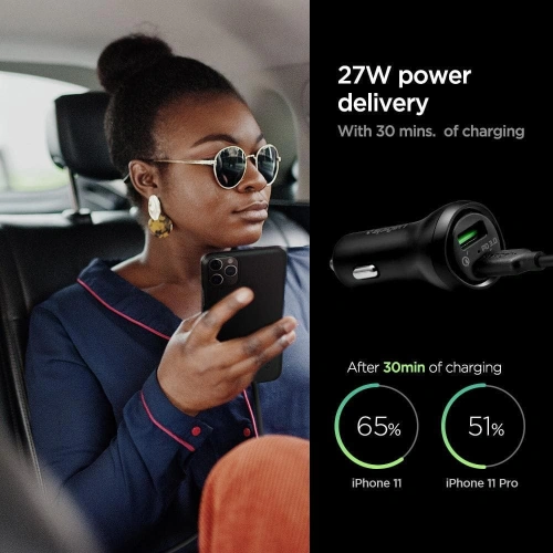Kup Spigen Autoladegerät SteadiBoost F31QC 2-Port Autoladegerät PD 27W QC 3.0 Schwarz - SPN2893 - {ean13} - Sklep Home Screen