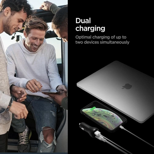 Kup Spigen Autoladegerät SteadiBoost F31QC 2-Port Autoladegerät PD 27W QC 3.0 Schwarz - SPN2893 - {ean13} - Sklep Home Screen