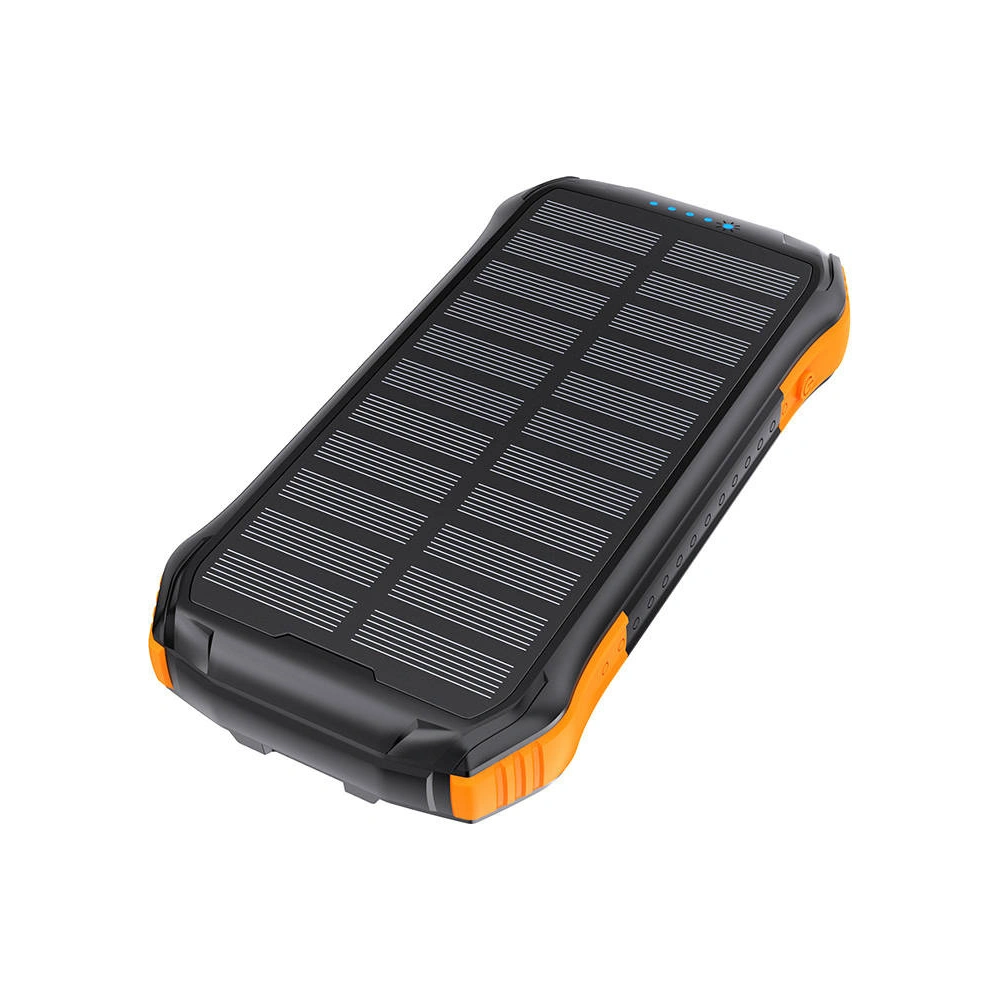 Powerbank solarny Choetech B658 2xUSB-A 10000mAh Qi 5W (czarno-pomarańczowy)