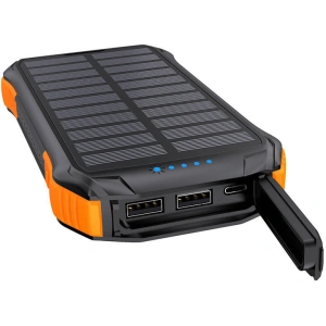 Buy Choetech B658 Solar Powerbank 2xUSB-A 10000mAh Qi 5W (black-orange) - CHT187 - {ean13} - Home Screen Store Europe