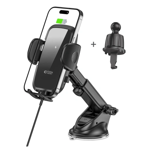 Kup Upevnění do auta s bezdrátovou nabíječkou Tech-Protect CM15W-V1 Car Mount Wireless Charger 15W Black - THP2114 - {ean13} - Sklep Home Screen