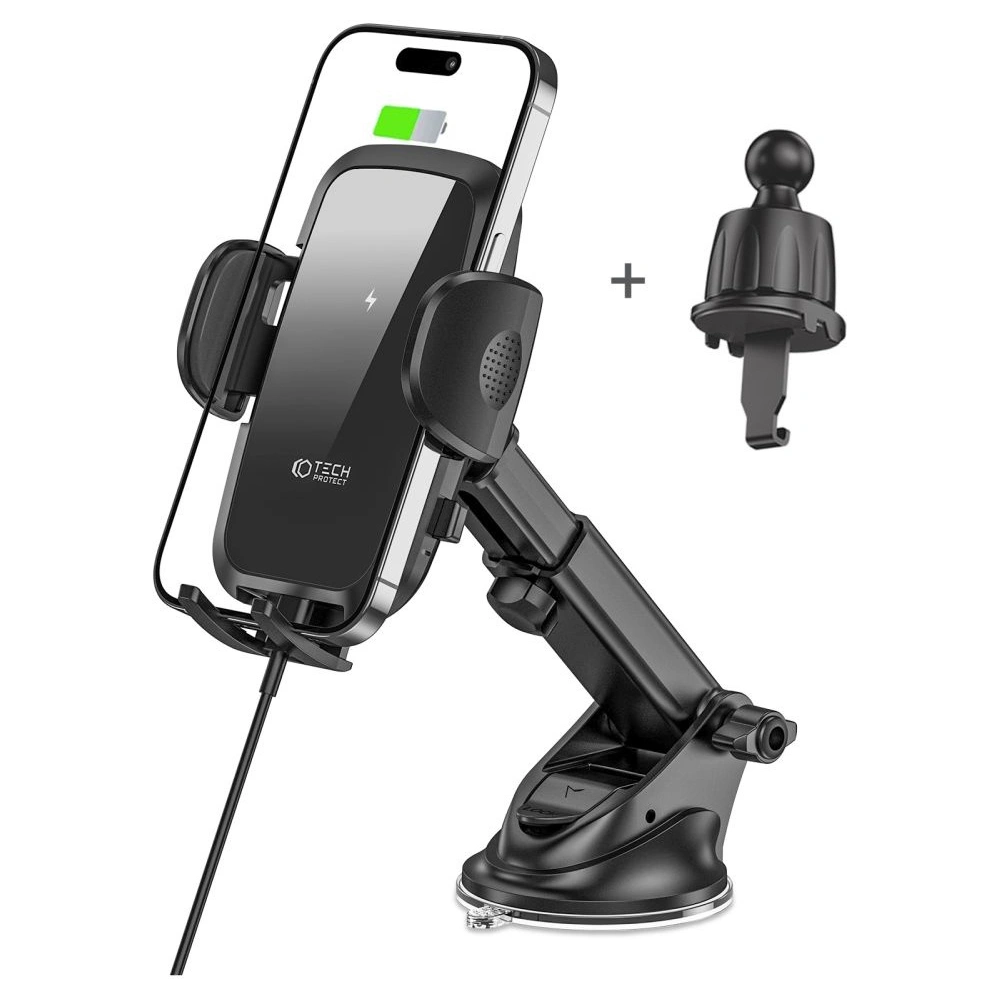Uchwyt samochodowy z ładowarką bezprzewodową Tech-Protect CM15W-V1 Car Mount Wireless Charger 15W Black