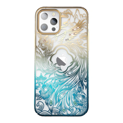 Kup Etui Kingxbar Phoenix Full Swarovski Apple iPhone 14 zlatobluvé - KGX668 - {ean13} - Sklep Home Screen