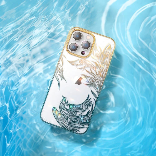 Kup Etui Kingxbar Phoenix Full Swarovski Apple iPhone 14 zlatobluvé - KGX668 - {ean13} - Sklep Home Screen
