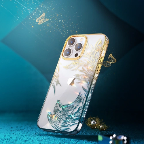 Kup Etui Kingxbar Phoenix Full Swarovski Apple iPhone 14 zlatobluvé - KGX668 - {ean13} - Sklep Home Screen