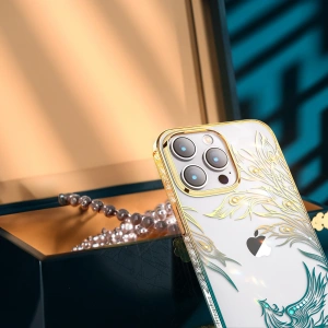 Kup Etui Kingxbar Phoenix Full Swarovski Apple iPhone 14 arany-kék - KGX668 - {ean13} - Sklep Home Screen