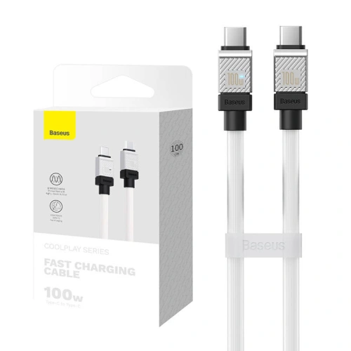 Kup Baseus Cablu CoolPlay USB-C/USB-C 100W, 1m (alb) - BSU4392 - {ean13} - Sklep Home Screen
