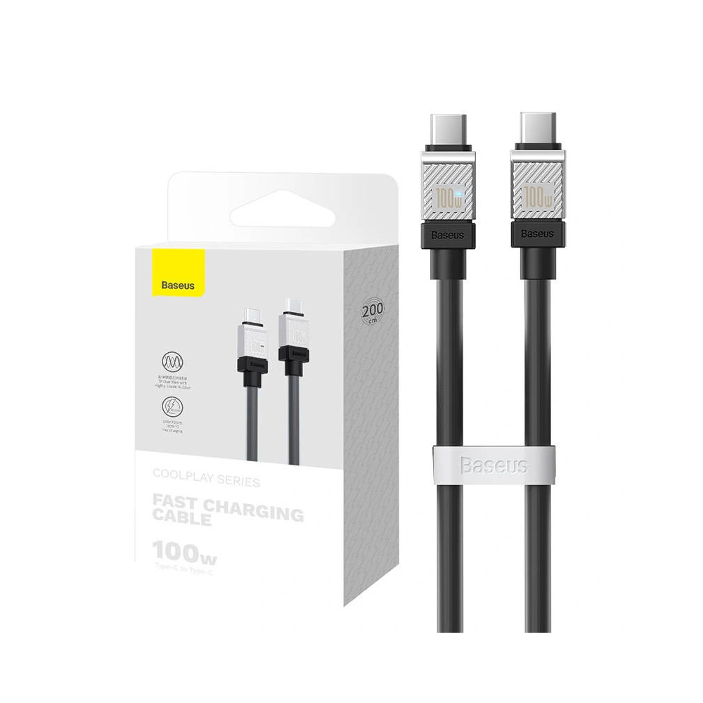 Kabel Baseus CoolPlay USB-C/USB-C 100W 2m (czarny)