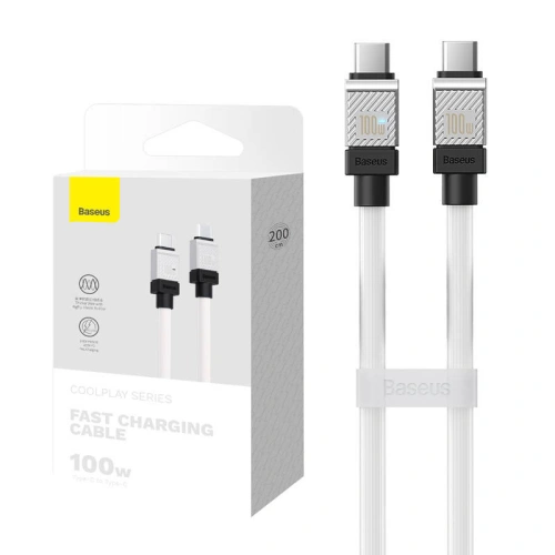 Kup Kabel Baseus CoolPlay USB-C/USB-C 100W 2m (biały) - BSU4396 - {ean13} - Sklep Home Screen