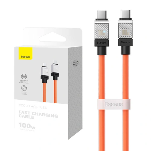 Kup Kábel Baseus CoolPlay USB-C/USB-C 100W 2m (narancssárga) - BSU4398 - {ean13} - Sklep Home Screen