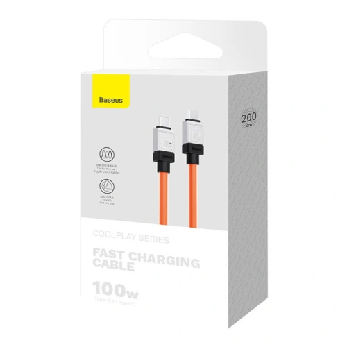 Kup Kábel Baseus CoolPlay USB-C/USB-C 100W 2m (narancssárga) - BSU4398 - {ean13} - Sklep Home Screen