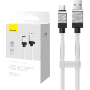 Kabel Baseus CoolPlay USB-A/USB-C 100W 1m (biały)