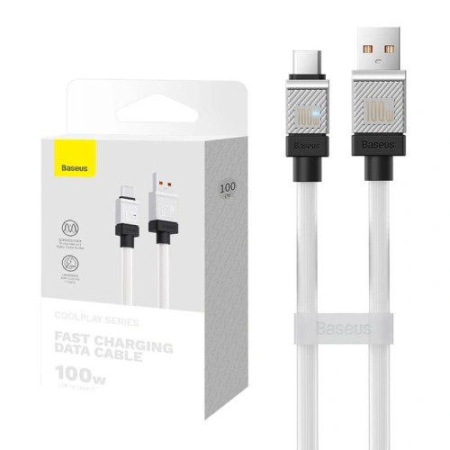 Kup Kabel Baseus CoolPlay USB-A/USB-C 100W 1m (bílý) - BSU4400 - {ean13} - Sklep Home Screen