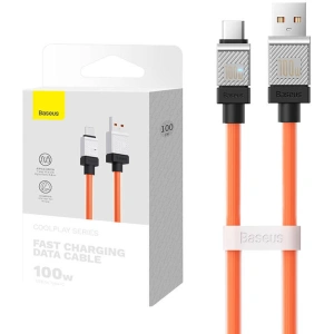 Kabel Baseus CoolPlay USB-A/USB-C 100W 1m (pomarańczowy)