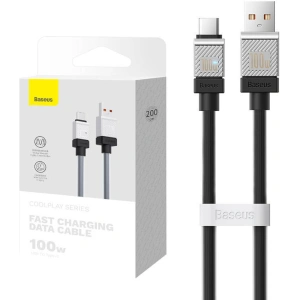 Kabel Baseus CoolPlay USB-A/USB-C 100W 2m (czarny)